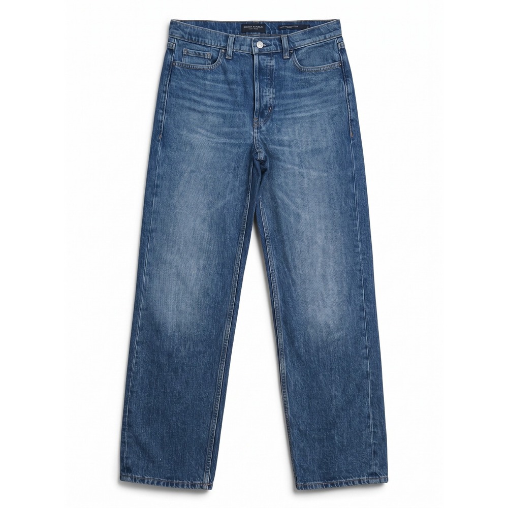 Banana Republic Straight-Leg Jeans in Medium Blue Wash